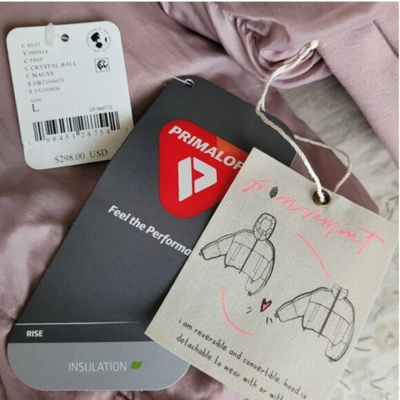 Free People NWT Like A Dream Reversible Puffer Jacket Cream Pink size L - Picture 7 of 11